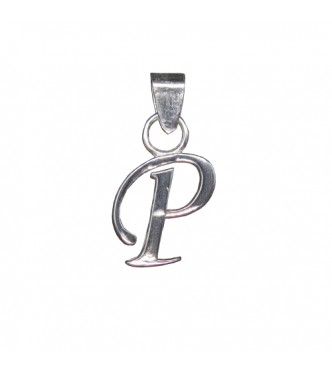 PE001440 Sterling Silver Pendant Charm Letter P Solid Genuine Hallmarked 925